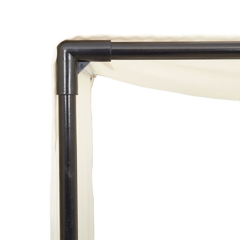 Casa si Gradina - Gradina si terasa - Mobilier exterior - Scaune si sezlonguri gradina - Sezlong de plaja dublu cu acoperis si perdele, bej, poliratan - Infinity.ro