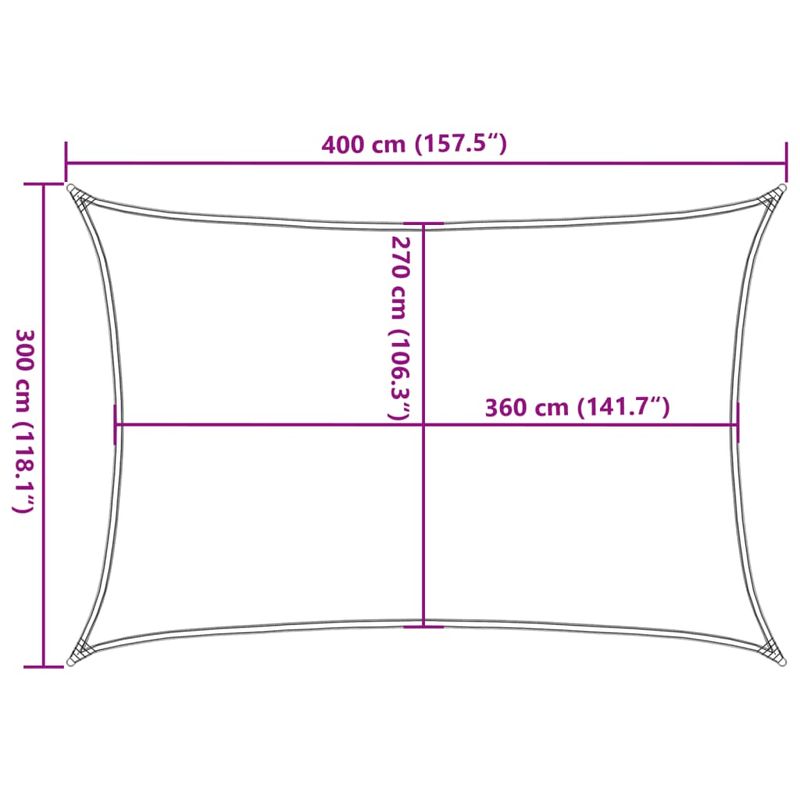 Casa si Gradina - Gradina si terasa - Umbrele si pavilioane - Umbrele - Panza parasolar gri deschis dreptunghiular 3x4 m HDPE 160 g/m² - Infinity.ro