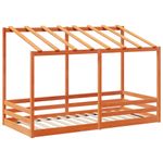 Casa si Gradina - Mobilier - Paturi si accesorii - Paturi - Acoperis pat de copii, maro ceruit, 100x200 cm, lemn masiv pin - Infinity.ro
