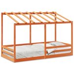 Casa si Gradina - Mobilier - Paturi si accesorii - Paturi - Acoperis pat de copii, maro ceruit, 100x200 cm, lemn masiv pin - Infinity.ro