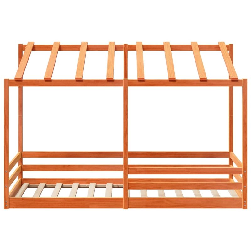 Casa si Gradina - Mobilier - Paturi si accesorii - Paturi - Acoperis pat de copii, maro ceruit, 100x200 cm, lemn masiv pin - Infinity.ro