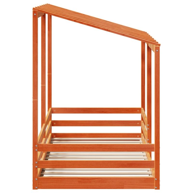 Casa si Gradina - Mobilier - Paturi si accesorii - Paturi - Acoperis pat de copii, maro ceruit, 100x200 cm, lemn masiv pin - Infinity.ro