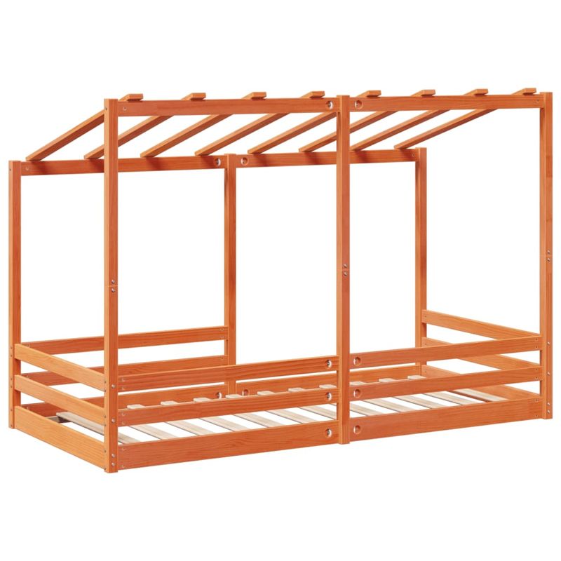 Casa si Gradina - Mobilier - Paturi si accesorii - Paturi - Acoperis pat de copii, maro ceruit, 100x200 cm, lemn masiv pin - Infinity.ro