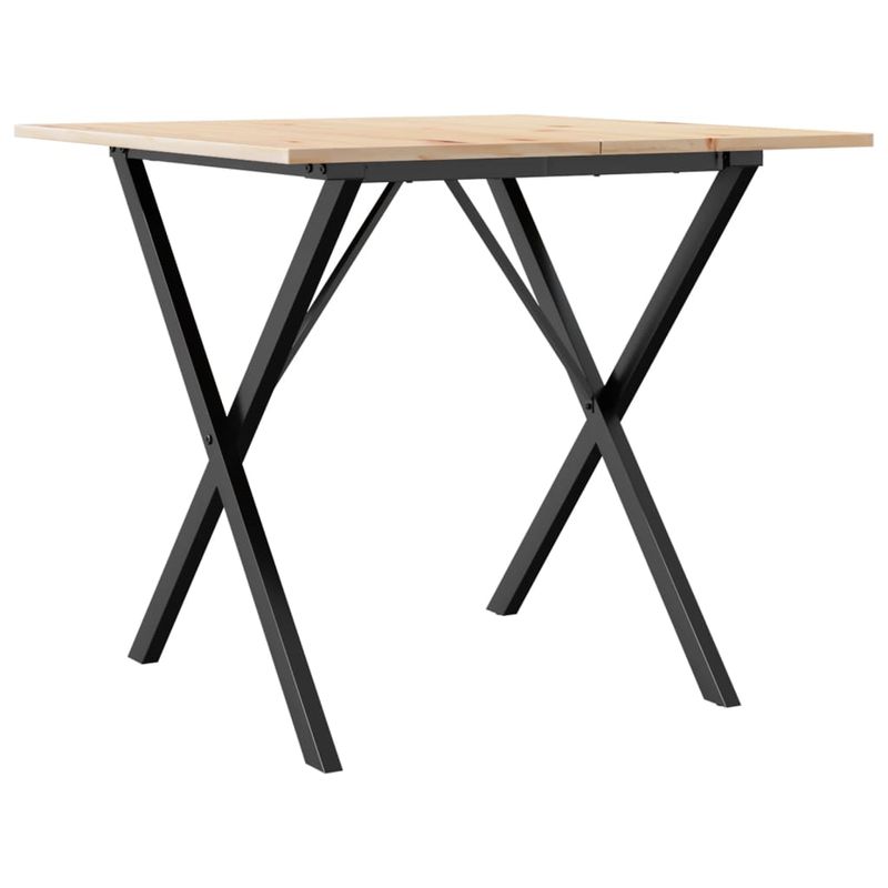 Casa si Gradina - Mobilier - Mese si birouri - Mese bucatarie si dining - Masa de bucatarie, cadru X, 80x80x75 cm lemn masiv pin si fonta - Infinity.ro