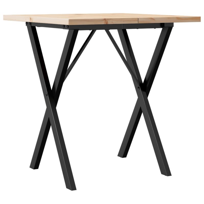 Casa si Gradina - Mobilier - Mese si birouri - Mese bucatarie si dining - Masa bucatarie, cadru X, 70x70x75,5 cm lemn masiv pin si fonta - Infinity.ro