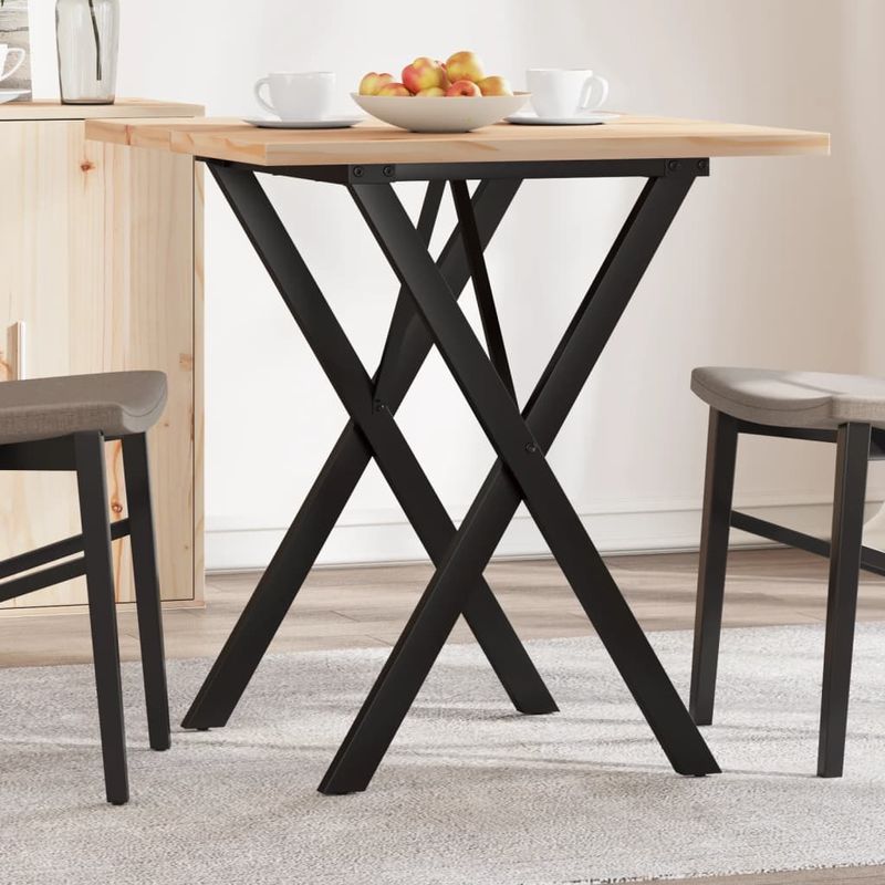 Casa si Gradina - Mobilier - Mese si birouri - Mese bucatarie si dining - Masa bucatarie, cadru X, 70x70x75,5 cm lemn masiv pin si fonta - Infinity.ro