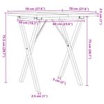 Casa si Gradina - Mobilier - Mese si birouri - Mese bucatarie si dining - Masa bucatarie, cadru X, 70x70x75,5 cm lemn masiv pin si fonta - Infinity.ro