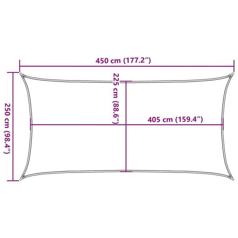 Casa si Gradina - Gradina si terasa - Umbrele si pavilioane - Umbrele - Panza parasolar, nisipiu dreptunghiular 2,5x4,5 m HDPE 160 g/m² - Infinity.ro