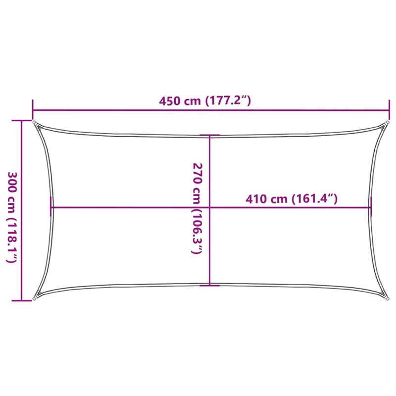Casa si Gradina - Gradina si terasa - Umbrele si pavilioane - Umbrele - Panza parasolar, nisipiu dreptunghiular 3x4,5 m HDPE 160 g/m² - Infinity.ro