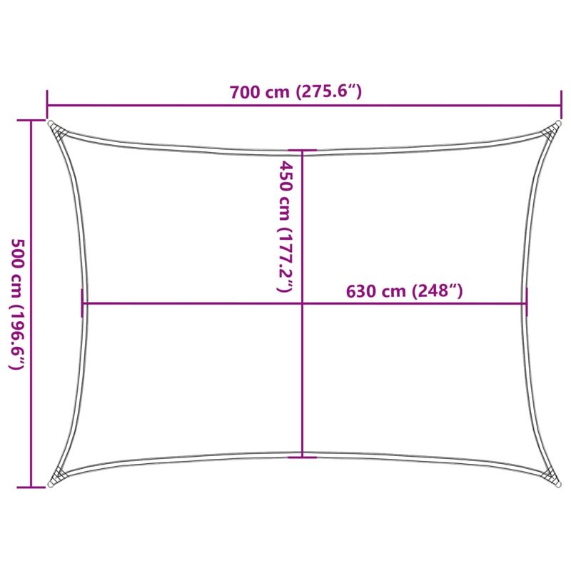 Casa si Gradina - Gradina si terasa - Umbrele si pavilioane - Umbrele - Panza parasolar, nisipiu dreptunghiular 5x7 m HDPE 160 g/m² - Infinity.ro