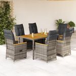 Casa si Gradina - Gradina si terasa - Mobilier exterior - Seturi mobila gradina - Set mobilier de gradina cu perne, 7 piese, gri, poliratan - Infinity.ro
