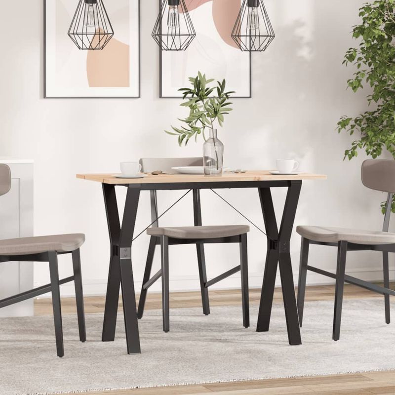 Casa si Gradina - Mobilier - Mese si birouri - Mese bucatarie si dining - Masa de bucatarie, cadru Y, 100x50x75cm lemn masiv pin si fonta - Infinity.ro