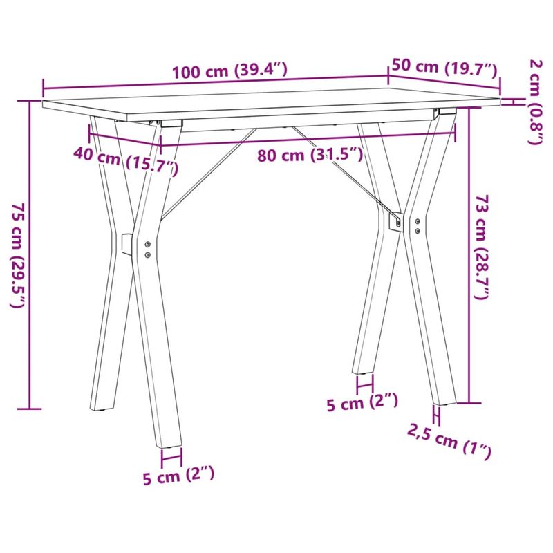 Casa si Gradina - Mobilier - Mese si birouri - Mese bucatarie si dining - Masa de bucatarie, cadru Y, 100x50x75cm lemn masiv pin si fonta - Infinity.ro