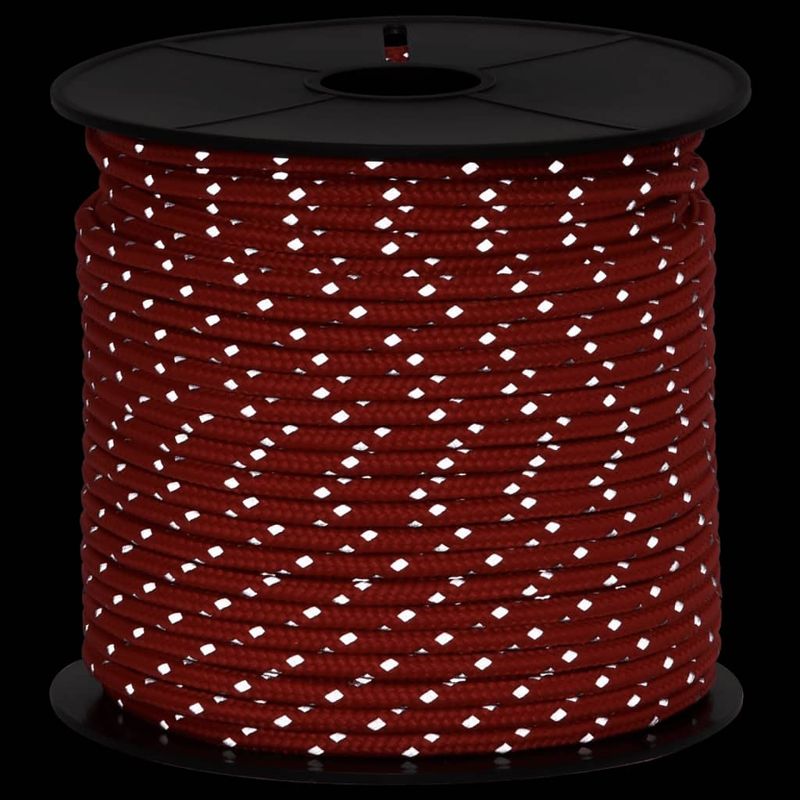 Sport si Outdoor - Camping - Accesorii corturi - Funie pentru cort cu benzi reflectorizante și chei, 50 m, 4 mm, roșu - Infinity.ro