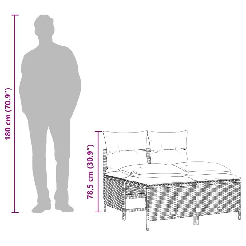 Casa si Gradina - Gradina si terasa - Mobilier exterior - Seturi mobila gradina - Set canapea de gradina cu perne, 5 piese, gri, poliratan - Infinity.ro