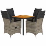 Casa si Gradina - Gradina si terasa - Mobilier exterior - Seturi mobila gradina - Set mobilier de gradina cu perne, 5 piese, gri, poliratan - Infinity.ro