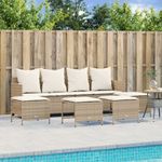 Casa si Gradina - Gradina si terasa - Mobilier exterior - Seturi mobila gradina - Set canapele de gradina cu perne, 5 piese, bej, poliratan - Infinity.ro