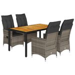 Casa si Gradina - Gradina si terasa - Mobilier exterior - Seturi mobila gradina - Set mobilier de gradina cu perne, 5 piese, gri, poliratan - Infinity.ro