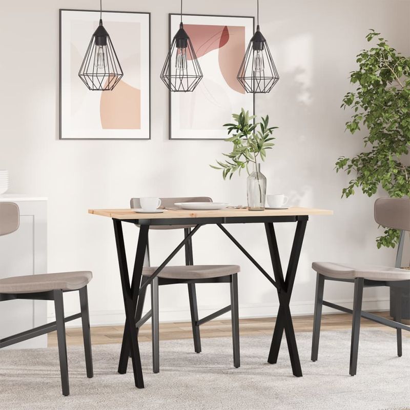 Casa si Gradina - Mobilier - Mese si birouri - Mese bucatarie si dining - Masa de bucatarie, cadru X, 100x50x75cm lemn masiv pin si fonta - Infinity.ro