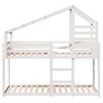 Casa si Gradina - Mobilier - Paturi si accesorii - Paturi - Pat supraetajat cu acoperis, alb, 80x200 cm, lemn masiv de pin - Infinity.ro