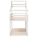 Casa si Gradina - Mobilier - Paturi si accesorii - Paturi - Pat supraetajat cu acoperis, alb, 80x200 cm, lemn masiv de pin - Infinity.ro