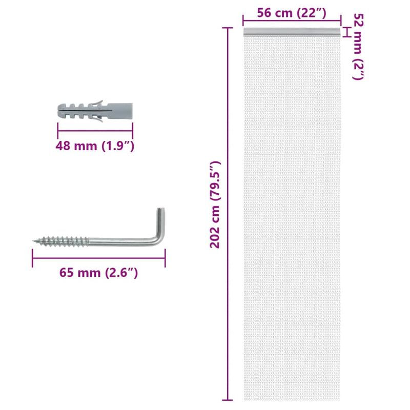 Casa si Gradina - Textile si covoare - Rulouri si jaluzele - Paravan de usa cu lant, 56x202 cm, aluminiu - Infinity.ro