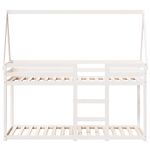 Casa si Gradina - Mobilier - Paturi si accesorii - Paturi - Pat supraetajat cu acoperis, alb, 80x200 cm, lemn masiv de pin - Infinity.ro