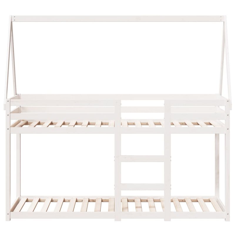 Casa si Gradina - Mobilier - Paturi si accesorii - Paturi - Pat supraetajat cu acoperis, alb, 80x200 cm, lemn masiv de pin - Infinity.ro