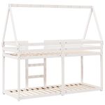Casa si Gradina - Mobilier - Paturi si accesorii - Paturi - Pat supraetajat cu acoperis, alb, 80x200 cm, lemn masiv de pin - Infinity.ro