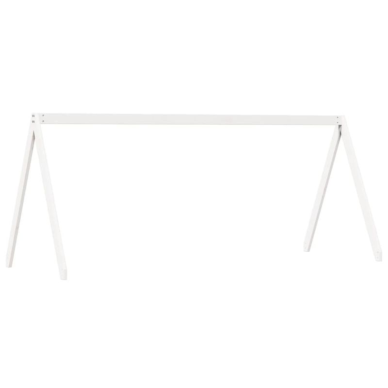 Casa si Gradina - Mobilier - Paturi si accesorii - Paturi - Pat supraetajat cu acoperis, alb, 80x200 cm, lemn masiv de pin - Infinity.ro