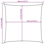Casa si Gradina - Gradina si terasa - Umbrele si pavilioane - Umbrele - Panza parasolar, gri deschis, 3,6x3,6 m, patrat, 160 g/m², HDPE - Infinity.ro
