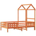 Casa si Gradina - Mobilier - Paturi si accesorii - Paturi - Cadru de pat cu acoperis maro ceruit 100x200 cm lemn masiv pin - Infinity.ro