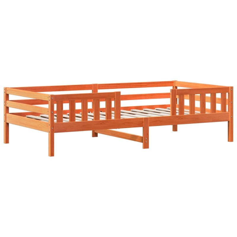 Casa si Gradina - Mobilier - Paturi si accesorii - Paturi - Cadru de pat cu acoperis maro ceruit 100x200 cm lemn masiv pin - Infinity.ro