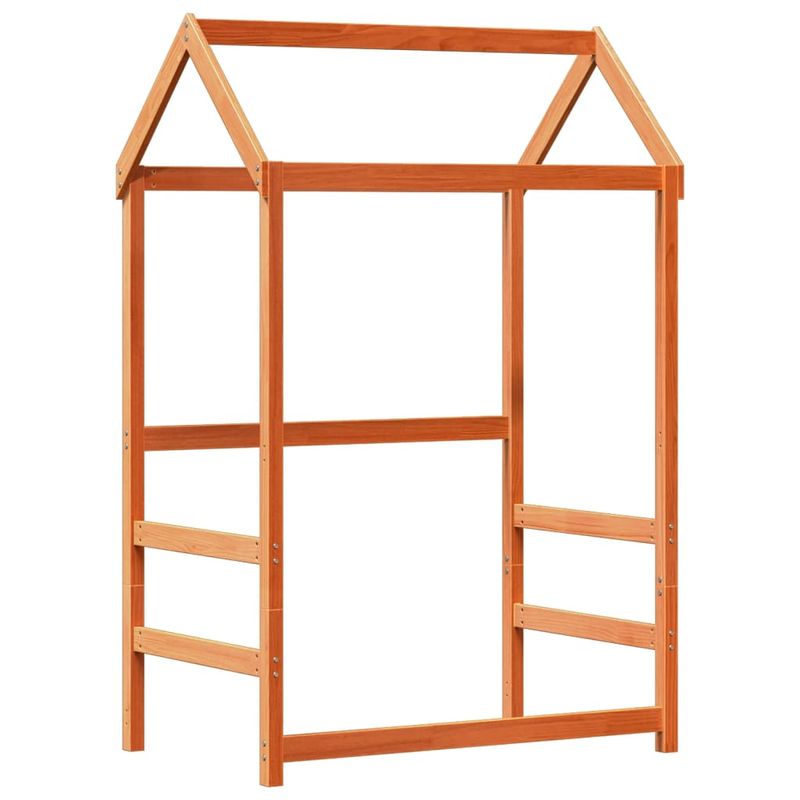 Casa si Gradina - Mobilier - Paturi si accesorii - Paturi - Cadru de pat cu acoperis maro ceruit 100x200 cm lemn masiv pin - Infinity.ro