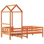 Casa si Gradina - Mobilier - Paturi si accesorii - Paturi - Cadru de pat cu acoperis maro ceruit 100x200 cm lemn masiv pin - Infinity.ro