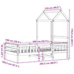 Casa si Gradina - Mobilier - Paturi si accesorii - Paturi - Cadru de pat cu acoperis maro ceruit 100x200 cm lemn masiv pin - Infinity.ro