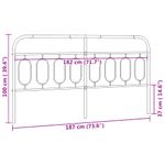 Casa si Gradina - Mobilier - Paturi si accesorii - Accesorii paturi - Tablie de pat metalica, negru, 183 cm - Infinity.ro