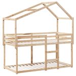 Casa si Gradina - Mobilier - Paturi si accesorii - Paturi - Pat supraetajat cu acoperis, alb, 75x190 cm, lemn masiv de pin - Infinity.ro