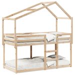 Casa si Gradina - Mobilier - Paturi si accesorii - Paturi - Pat supraetajat cu acoperis, alb, 75x190 cm, lemn masiv de pin - Infinity.ro