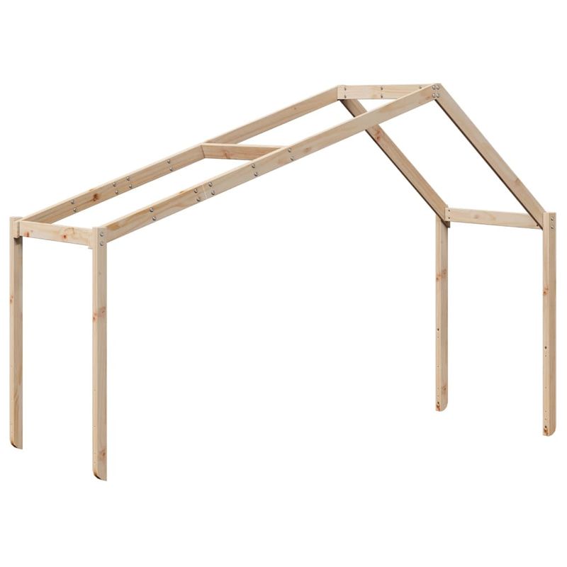 Casa si Gradina - Mobilier - Paturi si accesorii - Paturi - Pat supraetajat cu acoperis, alb, 75x190 cm, lemn masiv de pin - Infinity.ro