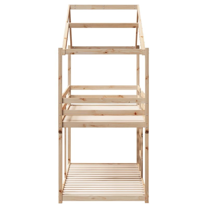 Casa si Gradina - Mobilier - Paturi si accesorii - Paturi - Pat supraetajat cu acoperis, alb, 75x190 cm, lemn masiv de pin - Infinity.ro