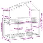 Casa si Gradina - Mobilier - Paturi si accesorii - Paturi - Pat supraetajat cu acoperis, alb, 75x190 cm, lemn masiv de pin - Infinity.ro