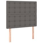 Casa si Gradina - Mobilier - Paturi si accesorii - Paturi - Pat box spring cu saltea, gri, 120x200 cm, piele ecologica - Infinity.ro
