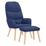 Casa si Gradina - Mobilier - Scaune si fotolii - Fotolii - Fotoliu de relaxare cu taburet, albastru, textil - Infinity.ro