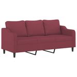 Casa si Gradina - Mobilier - Seturi de mobilier - Seturi living - Set canapea cu perne, 3 piese, rosu vin, material textil - Infinity.ro
