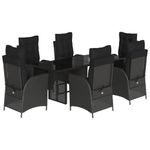 Casa si Gradina - Gradina si terasa - Mobilier exterior - Seturi mobila gradina - Set mobilier de gradina cu perne, 7 piese, negru, poliratan - Infinity.ro