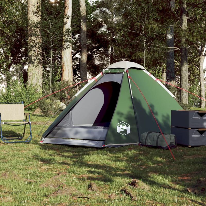 Sport si Outdoor - Camping - Corturi camping - Cort de camping cupola pentru 4 persoane, verde, impermeabil - Infinity.ro