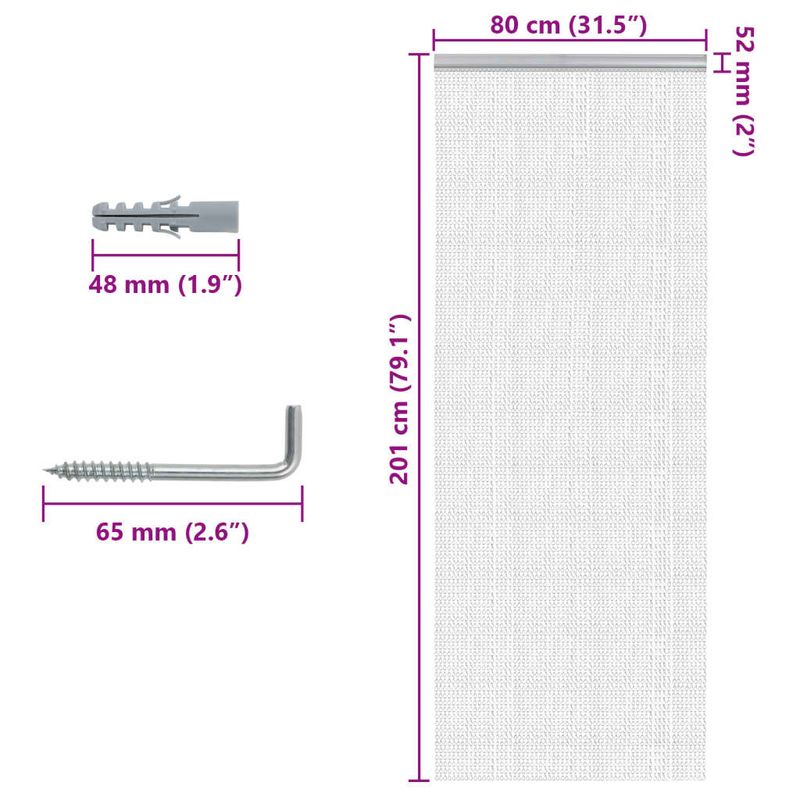 Casa si Gradina - Textile si covoare - Rulouri si jaluzele - Paravan de usa cu lant, 80x201 cm, aluminiu - Infinity.ro