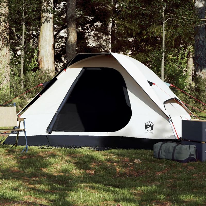 Sport si Outdoor - Camping - Corturi camping - Cort camping cupola 2 persoane alb, tesatura opaca, impermeabil - Infinity.ro