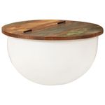 Casa si Gradina - Mobilier - Mese si birouri - Masute de cafea - Masuta de cafea, alb, 50x27 cm, lemn masiv reciclat - Infinity.ro